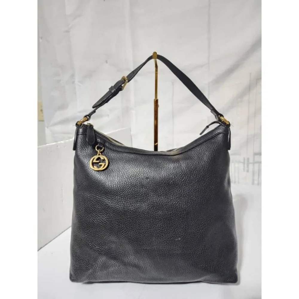 Authentic Gucci Interlocking G Hobo Bag Black